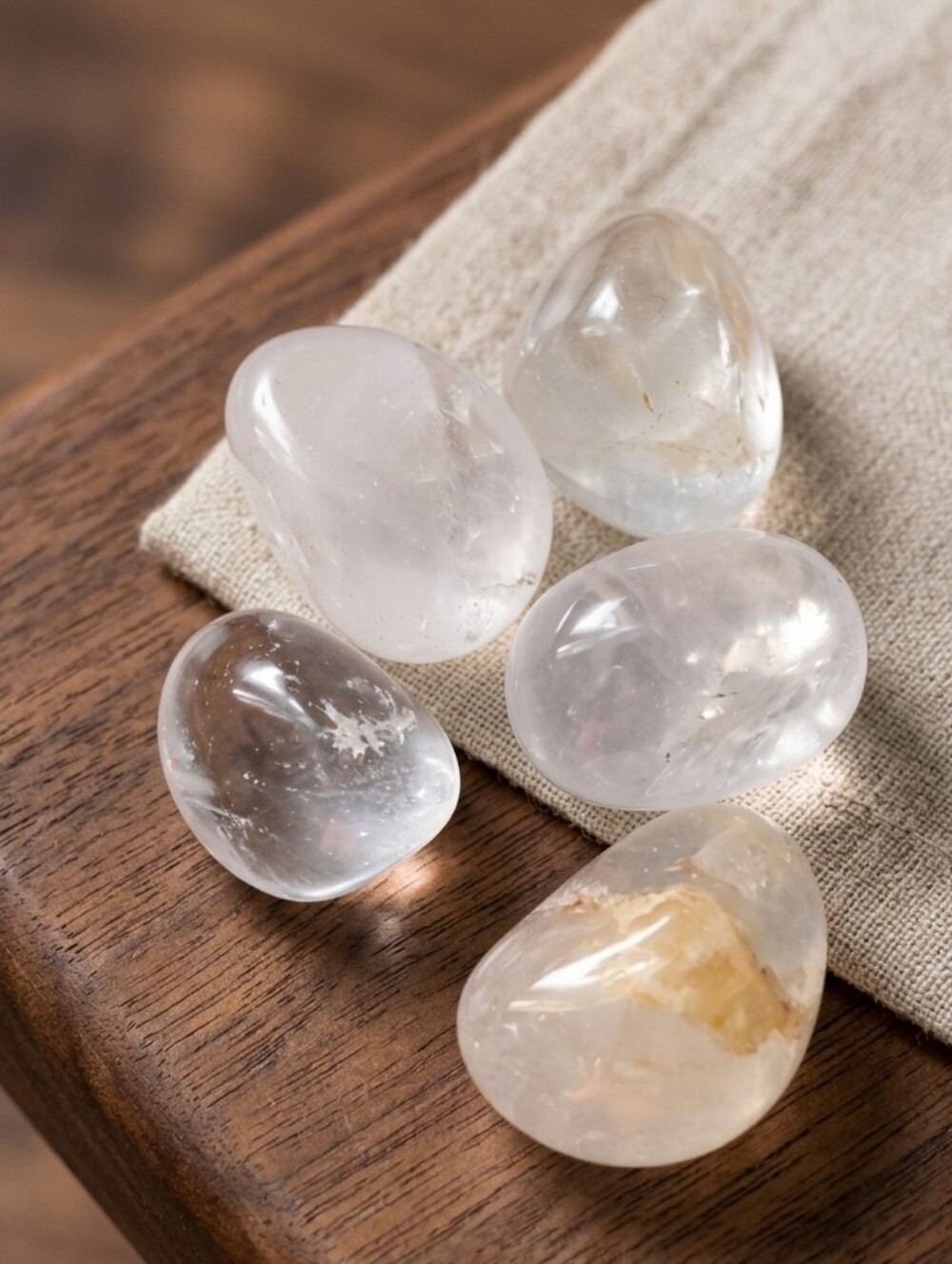Tumbled Quartz Stones - Polished (5)